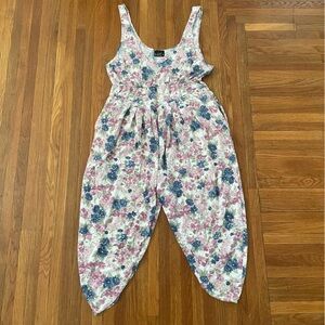 Vintage Floral Sleeveless Cropped Jumpsuit